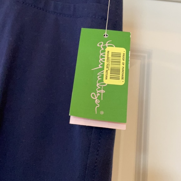 NWT LILLY PULITZER NAVY BUTTON PANTS. - Picture 3 of 6